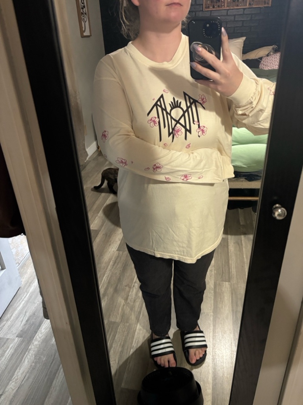 Sleep Token 'Even In Arcadia Tour' Long Sleeve Tee - Cream & Pink - Picture 8 of 8